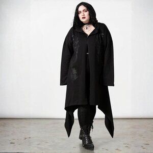 Killstar ✦ Lunar Wizard Hooded Cardigan ✦ Black Drape Hem Gothic Alt-Core 2XL